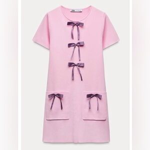 Zara Pink Dress with Purple Bows
